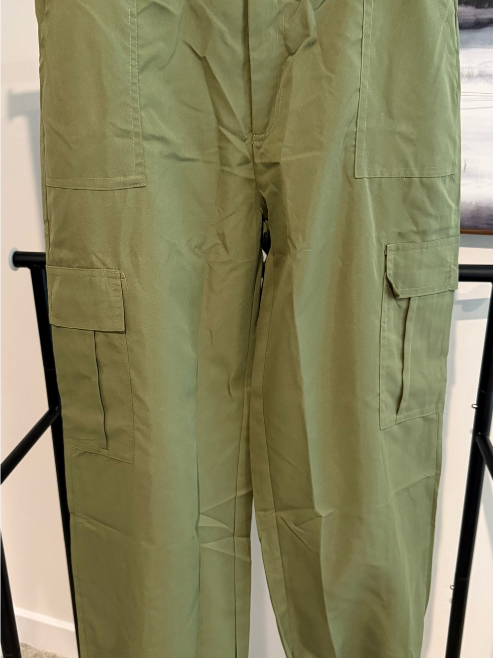 Women's Olive Wide-Leg Cargo Pants